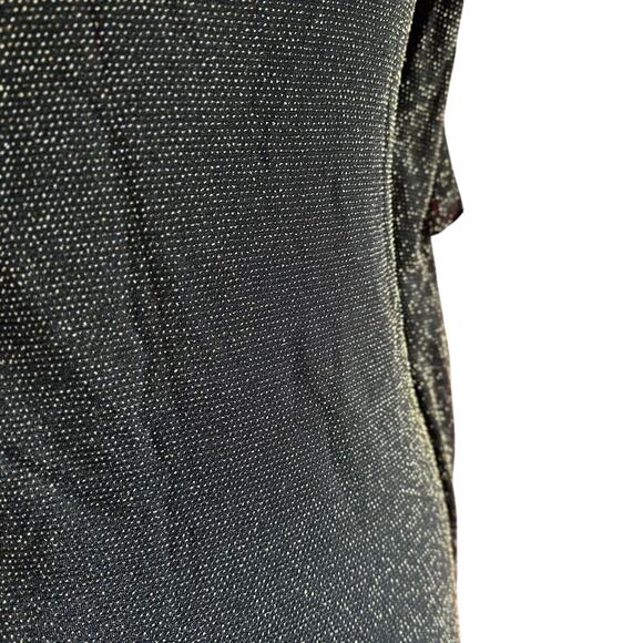 Womens Top Size Small Black Gold Details Open Shoulder Ruffle Detail Glam Party - Picture 6 of 8